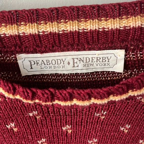 Vintage Peabody maroon and gold sweater - Picture 5 of 7